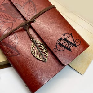 Carnet de notes en cuir Carnets en cuir personnalisés pour retraités vintage Journal pour maman, cadeaux pour femmes, écrivains, carnet de voyage, marron