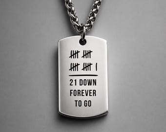 Collar con placa de identificación personalizada, marca de conteo, regalo de aniversario para esposo o esposa.