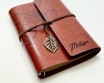 Personalized Leather Journal, Handmade Notebook, Travel Diary, Leather Sketchbook, Gift for Her