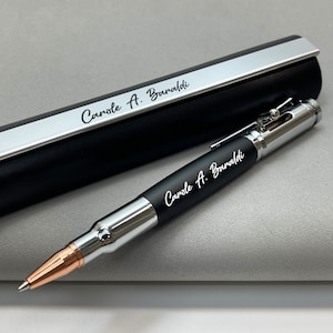 Bolígrafo personalizado de metal con forma de bala para rifle, bolígrafo de cerrojo personalizado, bolígrafo de estilo militar, idea de regalo para novio, regalo para esposo, aniversario