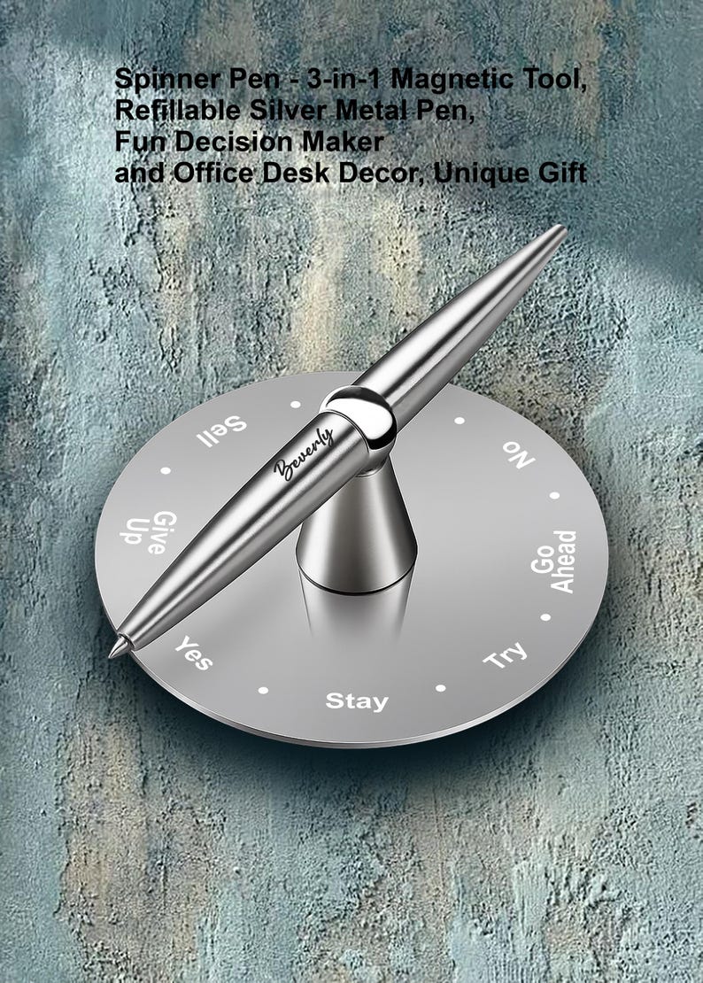 Prompt Pen Personalized Engraved Pen Decision Spin Pen With Stand Gift for Him Her ...