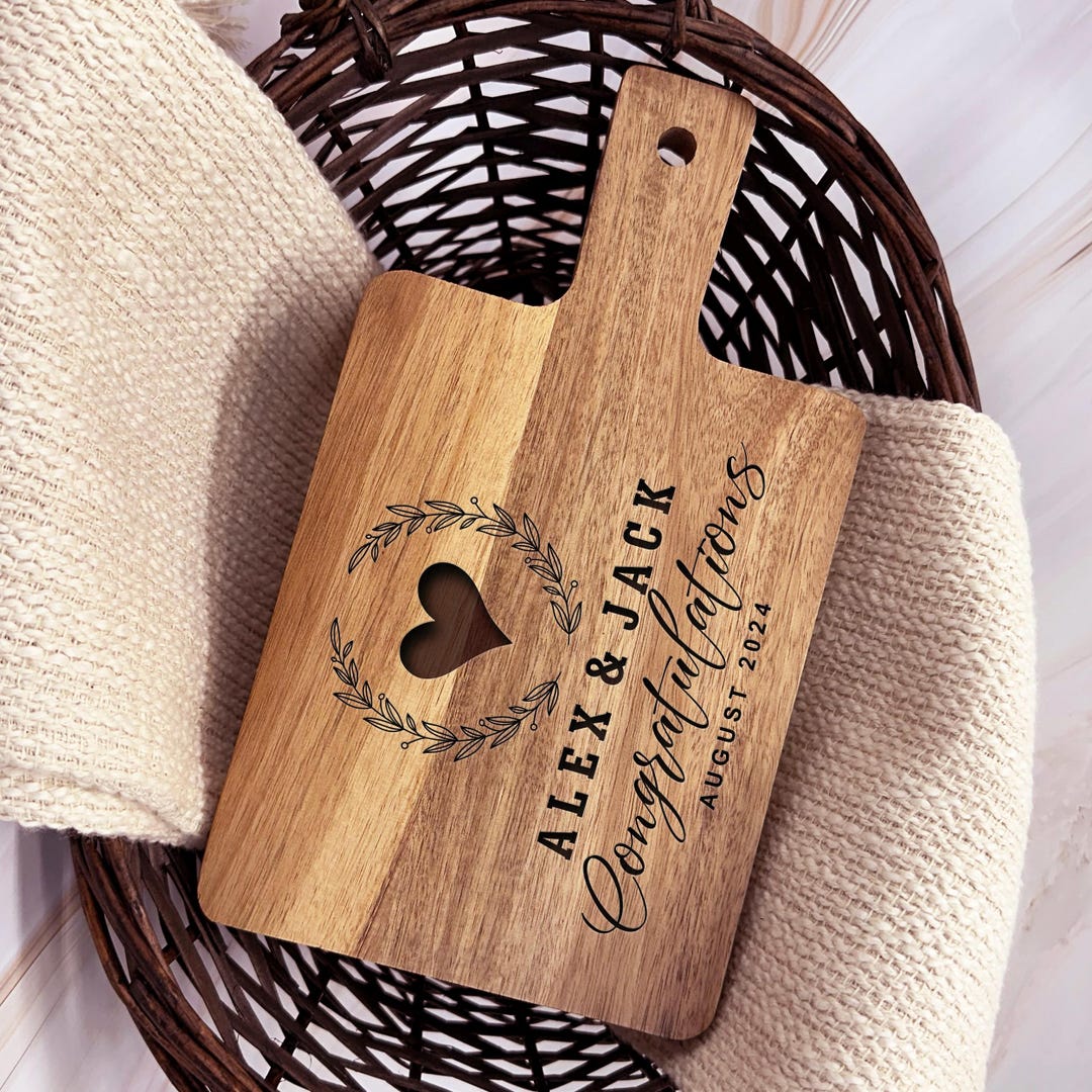 Personalized Acacia Wood Charcuterie Board Custom Engraved Cutting ...