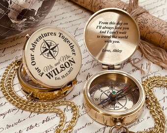 Engraved Compass, Father's Day Gift, Mother’s Day Gift, Gift for Dad, Gift for Brother, Baptized Gift, Graduation Gift, Personalized Compass