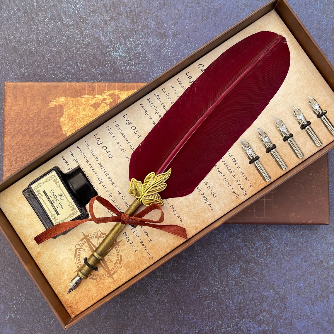 Personalized Calligraphy Pen Set Feather Pen and Ink Set Etsy