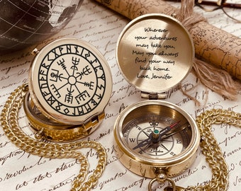 Couple Anniversary Gift, Personalized Gift Compass,Gift for Him Engraved Compass , Gift for Dad