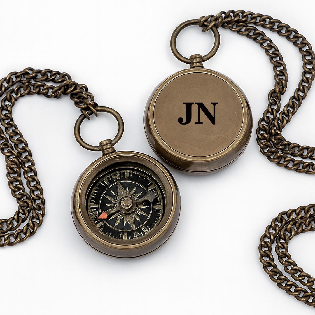 Neck Compass Compass Necklace for Men, Brass Compass Pendant, Adventure Gift, Travel ...