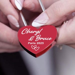 Personalized Engraved Padlock Custom Wedding Gift Idea Red Love Lock Wedding Gifts Engraved Couples Gift for Him Her Boyfriend Husband Wife