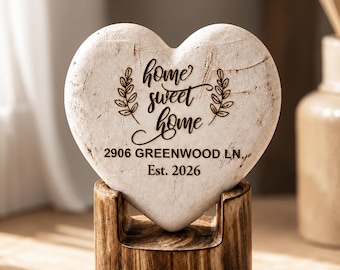 Cadeau voor een housewarming voor een stel, gepersonaliseerd rustiek houten hart, uniek afsluitingscadeau voor een makelaar