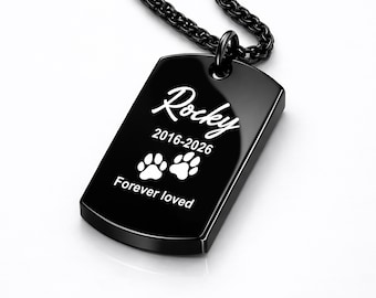 Custom Personalized Dog Tags Necklace with Your Name, Stainless Steel Dog Tag Pendant Men