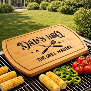 Personalized Grill Master Cutting Board BBQ Gift for Him Engraved Walnut Steak Board image 15