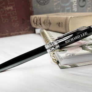 Black Lacquer Personalized Ballpoint Pen Stunning Luxury Pen, Best Ball Pen Gifts for Men & Women, Professional Corporate Gifts Boss Teacher image 9