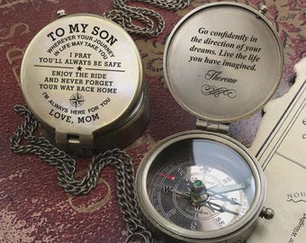 Personalized Brass Compass Personalized Baptism, First Communion, Confirmation Gift