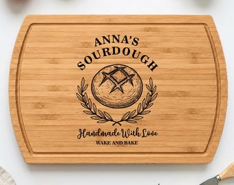 Snijplank met gravure, gepersonaliseerde broodplank, housewarmingcadeau voor haar