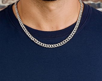 Personalized Solid Stainless Steel Curb Chain Necklace for Men