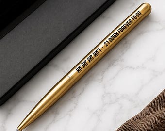 Personalized Bronze Pen, Custom Engraved Anniversary Gift for Him, Luxury Writing Pen