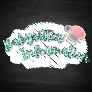 Fiche d’information sur la baby-sitter- PDF imprimable- Planificateur PDF- Feuille de travail PDF