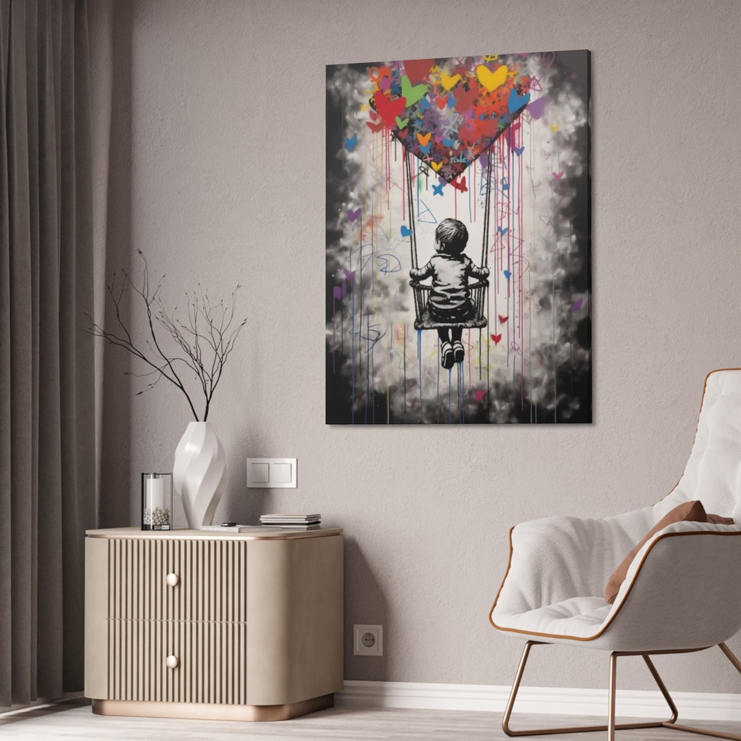 Banksy Balloon Canvas, Balloon Poster, Banksy Art, Wall Art Canvas ...