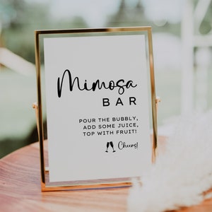 Mimosa Bar Sign | Bridal Shower, Bridal Brunch Mimosa Bar Sign | Instant Digital Download