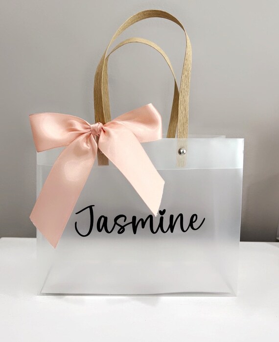 Bridesmaid Favors, Personalized Clear Tote Bag, Flower Girl Gift, Bachelorette Party Favor Gifts