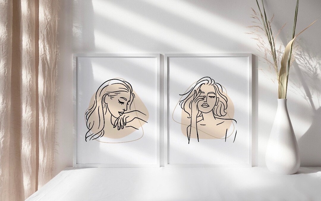 Woman Line Art Set Wall Print, Set of 2, Digital Download Print ...