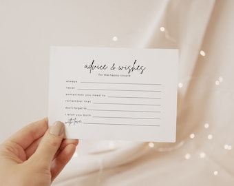 Wedding Advice and Wishes Card | Bridal Shower | Digital Print