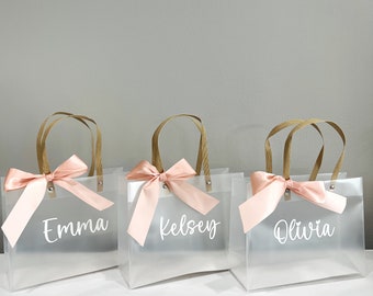 Bridesmaid Favors, Personalized Clear Tote Bag, Flower Girl Gift, Bachelorette Party Favor Gifts