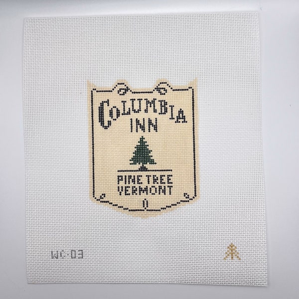 Columbia Inn Handpainted Needlepoint Ornament- from "White Christmas"