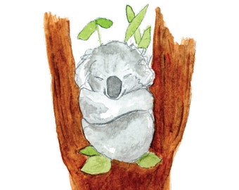 Koala Painting Watercolor Bear Art Koala Illustration Baby Koala Nursery Art Animal Watercolor Art Koala Art Print