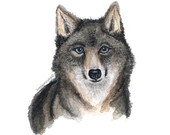 Wolf Watercolor Art Print Wolf Wall Decor Wolf Illustration Beautiful Wolf Painting Wolf Art Print Majestic Wildlife Painting