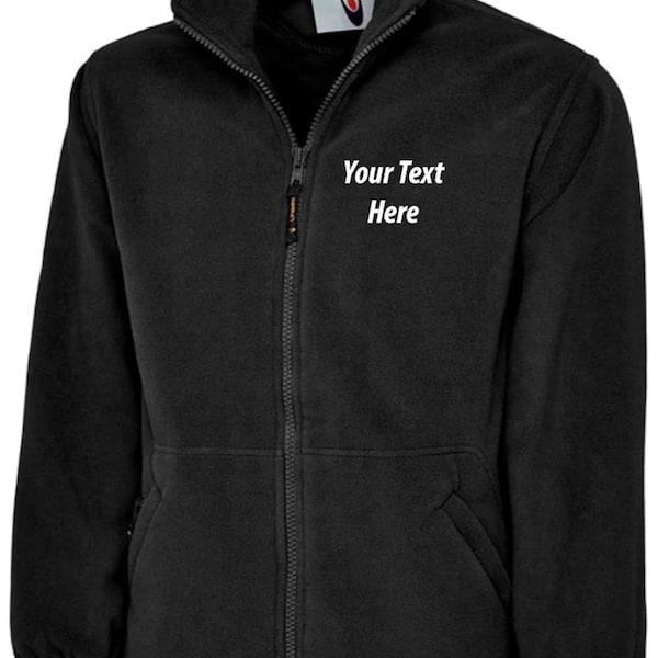 Custom Logo Fleece Jacket Etsy