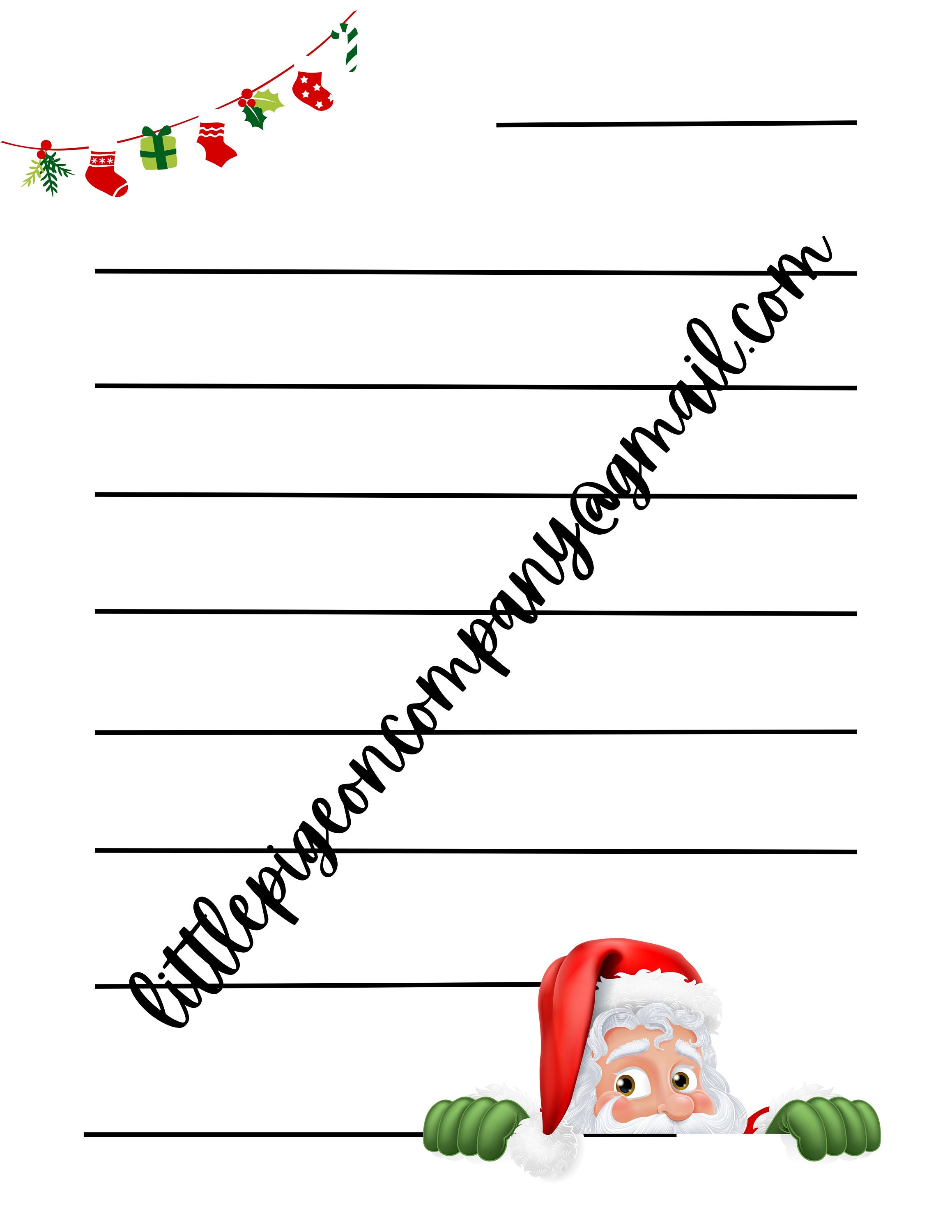 PRINTABLE, Kids Christmas, Stationery Paper, Set of 4, Digital Download ...