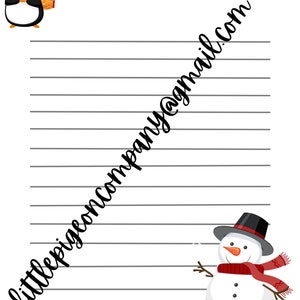 PRINTABLE WINTER Stationery Paper, digital download