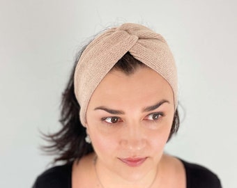 Ear Warmer Headband, 100 % Natural - Cashmere Cotton blend. Knitted ear warmer, Knitted headband, Knitted accessories.