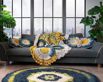 Floral Blooms crochet cushions