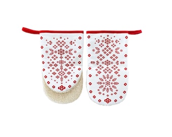Cotton Oven Mitts Set, Floral Oven Gloves, Kitchen Gloves, Pot Holders Pattern, Kitchen Gifts, Mini, Oven Mitts Gift, Kitchen gift set