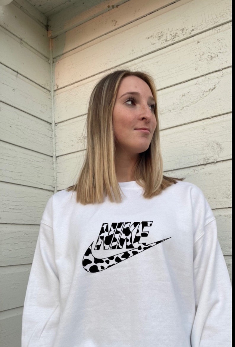 cow print crewneck