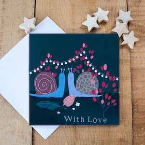 Carte de voeux joyeux anniversaire escargots, carte de bonjour, carte d'anniversaire 100 % recyclée