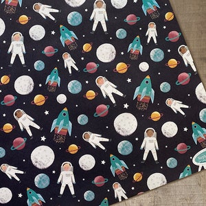 Carta da regalo spaziale, Carta da regalo con pianeti, Carta da regalo per astronauti, Carta da regalo con razzo spaziale, Carta da regalo, Astronauta, Carta da regalo, 100% riciclata