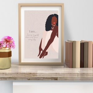 I AM , Digital Print, Wall Art, Printable Art, Black Women Art, Black Woman, Printable Wall Decor