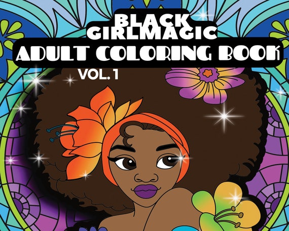 African American Adult Coloring Book for Women, Black Girl