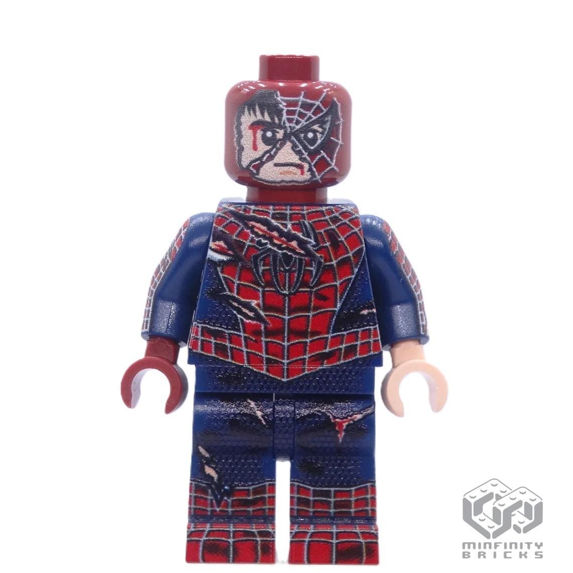 スパイダーマン、バトルダメージ版（カスタムプリントミニフィギュア