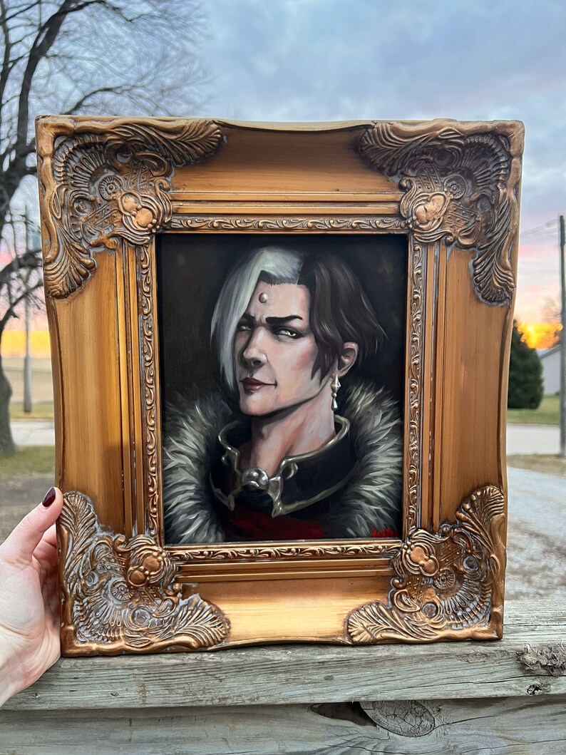 FFXIV FF14 Emet Selch 8x10 Oil Painting Framed Shadowbringers Etsy