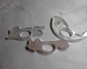 Resin Book Page Turner Tool, Ergonomic Thumb Page Holder, Glitter Accent Accessory