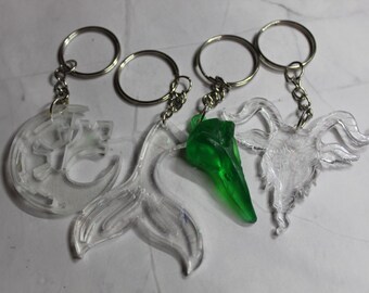 Handmade Keyring: Star Wars, Mermaid Tail, Green Raven, Goat Designs – Unique Accessory