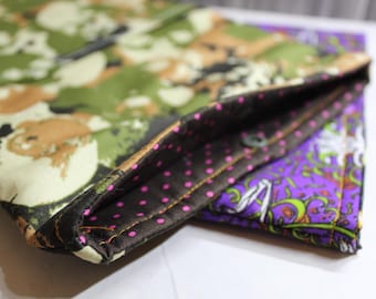 Handmade Padded Book Cover with Front Pouch – Protects Paperbacks, Kindles, iPads