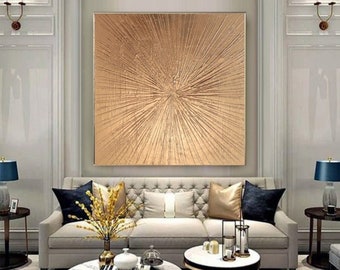 Gold bronze abstract painting 3D gold textured art minimalist painting large abstract art modern canvas art original acrylic art living room