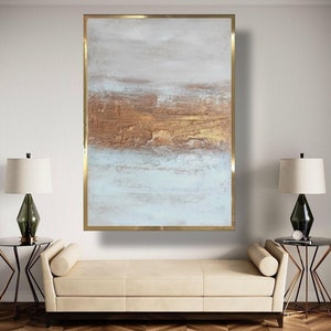 Textured white and gold abstract painting on canvas gold textured art original acrylic painting modern art hand painted modern abstract art