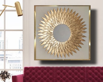 Pintura de pan de oro oro blanco lienzo texturizado abstracto arte de la pared arte de oro original pintura abstracta moderna arte de oro metálico arte de la sala de estar