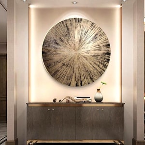 Original modern art black and gold painting 3D gold textured abstract wall art minimalist luxury painting gold leaf abstract acrylic art