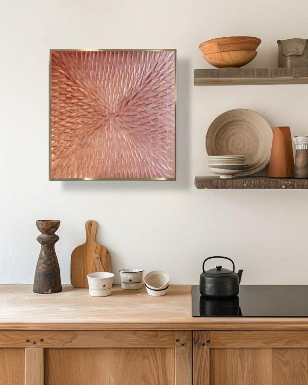 Original Textured Copper Painting on Canvas Luxury Copper Leaf Art for ...